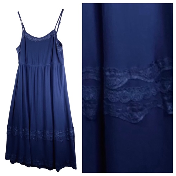 torrid Dresses & Skirts - Torrid Sz 3 3X 22 24 Maxi Dress Navy Blue Lace Lacy Slvlss Romantic Boho
